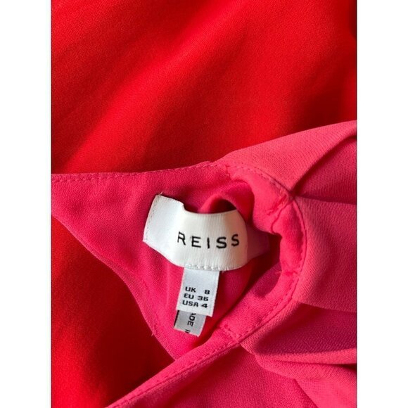 REISS Valentina Color Clash Dress Pink Red Womens Size US 4 - Picture 10 of 12